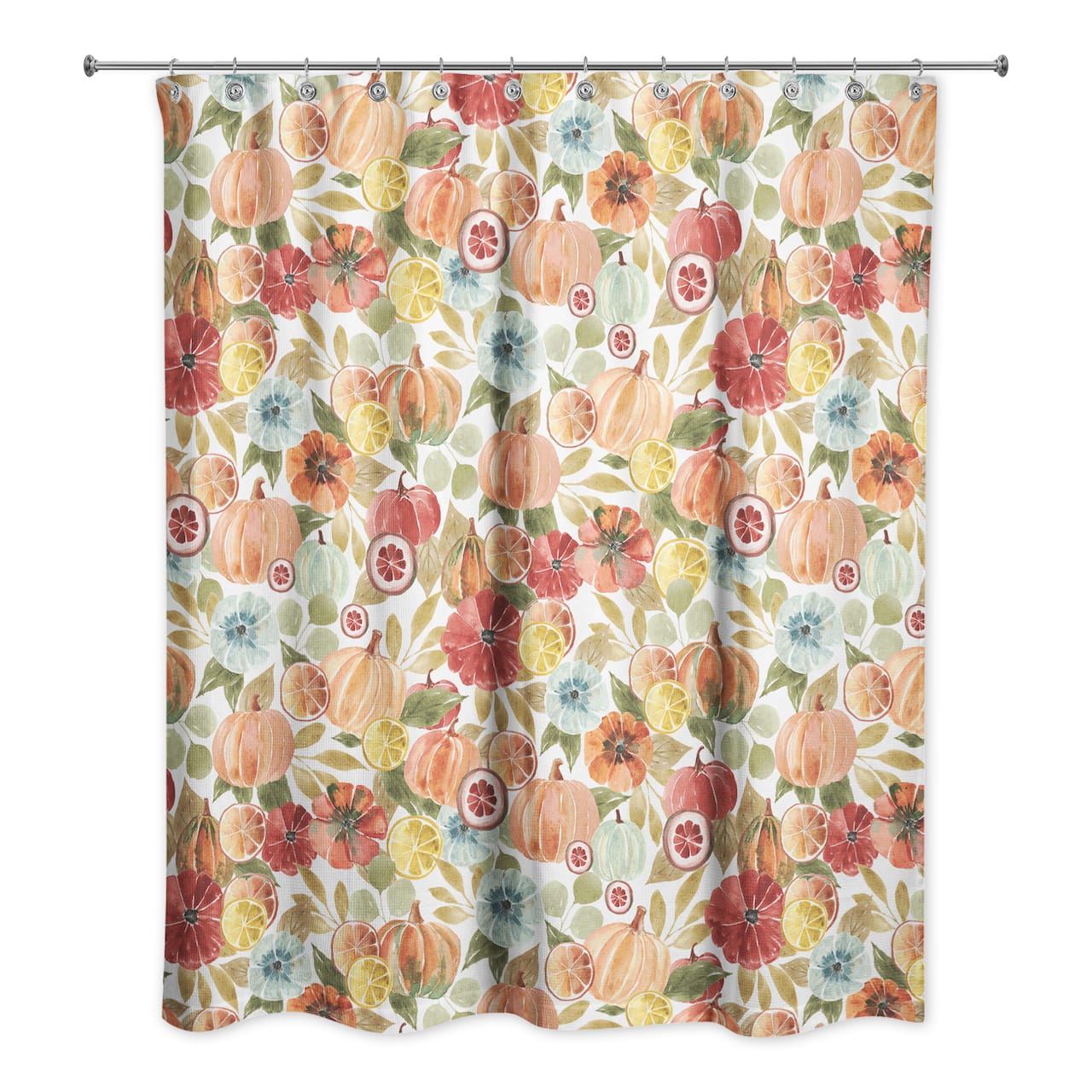 Harvest Watercolor Pumpkins Shower Curtain